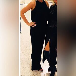 Crepe backless jumpsuit 